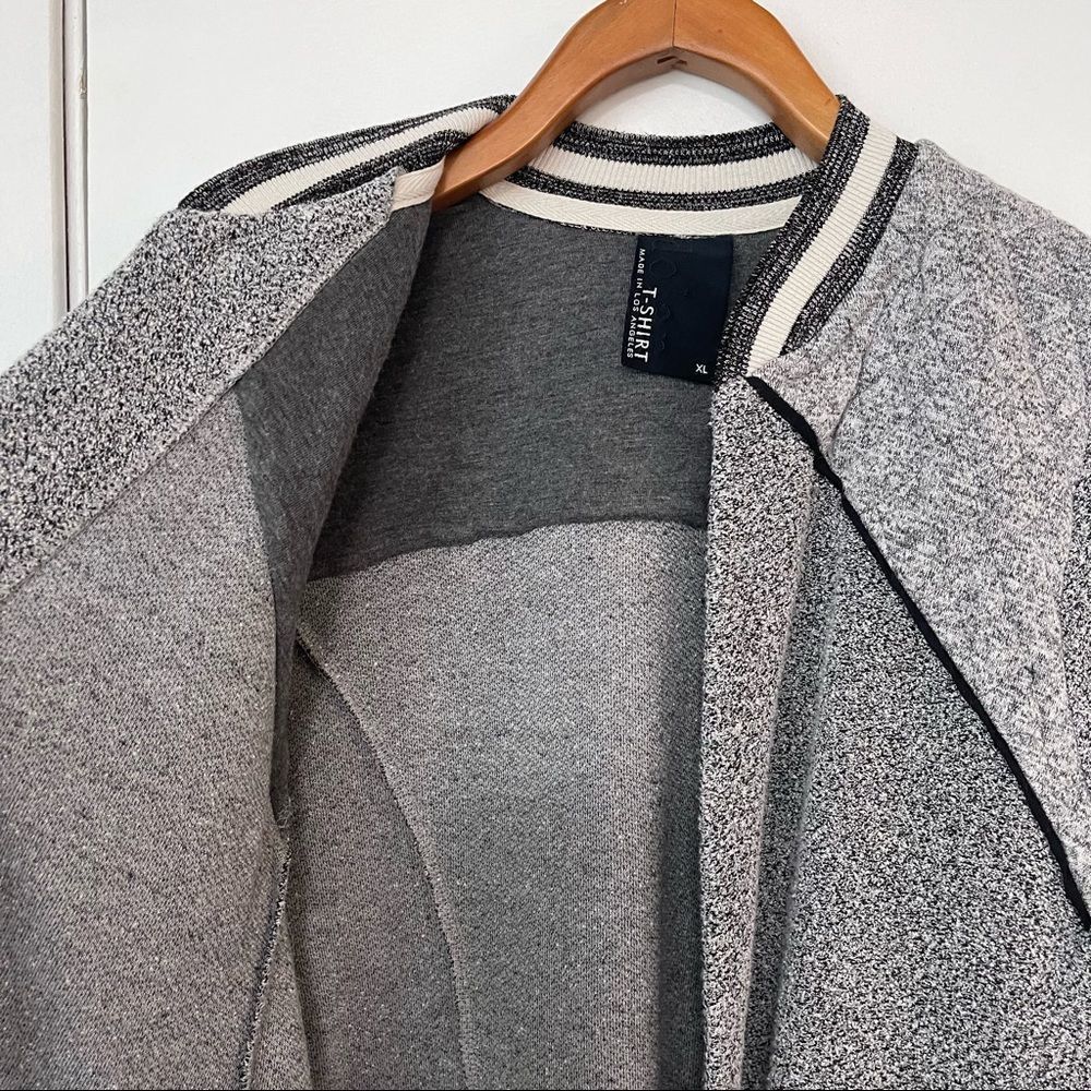 Dolan T - Shirt  tweed terry gray bomber jacket - Picture 9 of 10